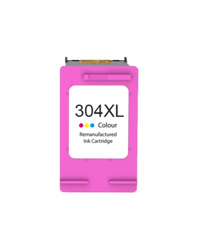 HP 304XL Color Cartucho de Tinta Remanufacturado - Muestra Nivel de Tinta - Reemplaza N9K07AE/N9K05AE