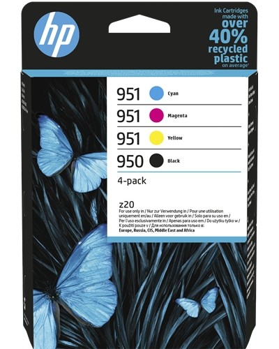 HP 950 + 951 Pack de 4 Cartuchos de Tinta Originales - 6ZC65AE